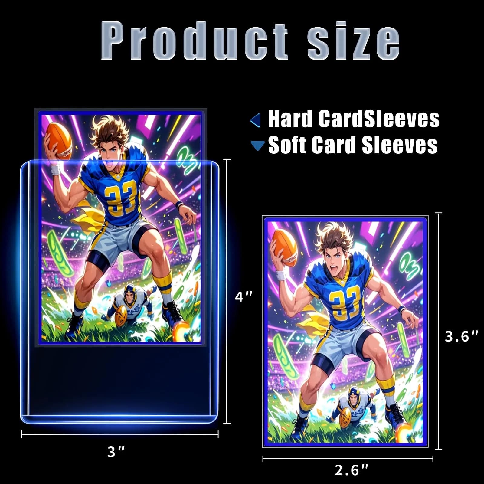 TRUGQ 200 Card Sleeves & Toploaders Set | Premium Card Protection for Sports & Collectible Cards (100 Hard + 100 Soft) - view 5