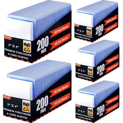 TRUGQ 3"x4" Toploaders Card Protectors, 500 Hard Holders +500 Soft Sleeves | Acid-Free PVC for Trading Cards thumbnail 1