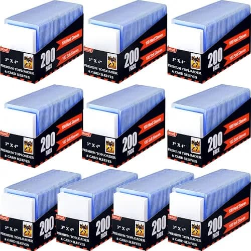 TRUGQ 3"x4" Card Toploaders & Soft Sleeves (1000 Hard + 1000 Soft) | Protects Standard Trading Cards up to 35pt thumbnail 1