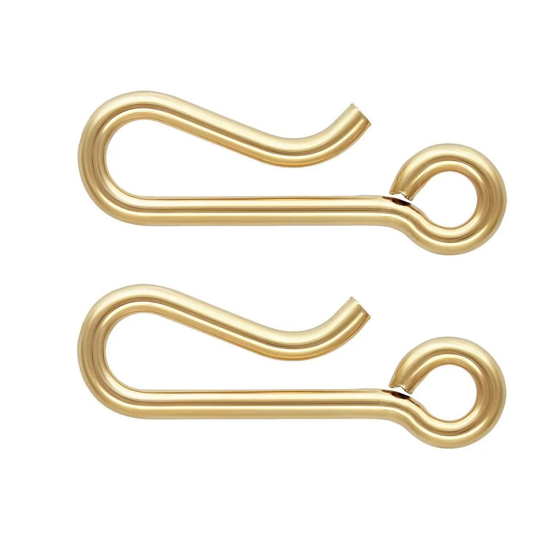 Adabele 14K Gold Filled Hook Clasp Open Connector 14.2mm (0.56") | Hypoallergenic & Nickel-Free
