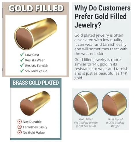 Adabele 14K Gold Filled Hook Clasp Open Connector 14.2mm (0.56") | Hypoallergenic & Nickel-Free thumbnail 4