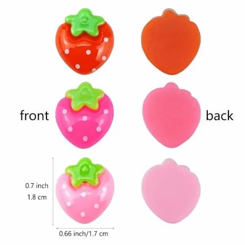 SaktopDeco Resin Strawberry 90 PCS Flat Back Embellishments for Crafts Accessories | Bright, Flat Back, No Holes thumbnail 2