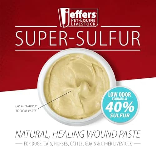 Jeffers Super Sulfur Natural Healing Paste for Dogs, Cats & Horses 8 oz | Wound Care & Skin Support thumbnail 6