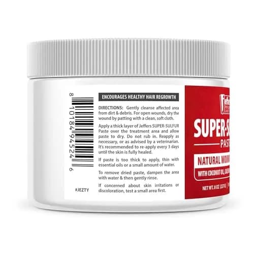 Jeffers Super Sulfur Natural Healing Paste for Dogs, Cats & Horses 8 oz | Wound Care & Skin Support thumbnail 2