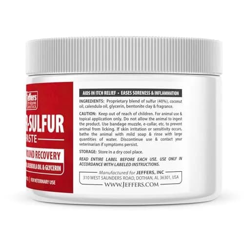 Jeffers Super Sulfur Natural Healing Paste for Dogs, Cats & Horses 8 oz | Wound Care & Skin Support thumbnail 3