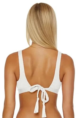 ISABELLA ROSE Maza Women's V-Wire Bralette Bikini Top, Adjustable, Tie Back, Cloud, D | Supportive & Stylish Swimwear thumbnail 3