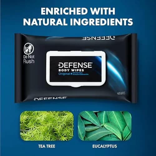 Defense Soap All Natural Body Wipes with Tea Tree Oil, 120 Count (3 Pack, 9x7 inch) | Clinically Proven Natural Ingredient for Active Lifestyles thumbnail 5