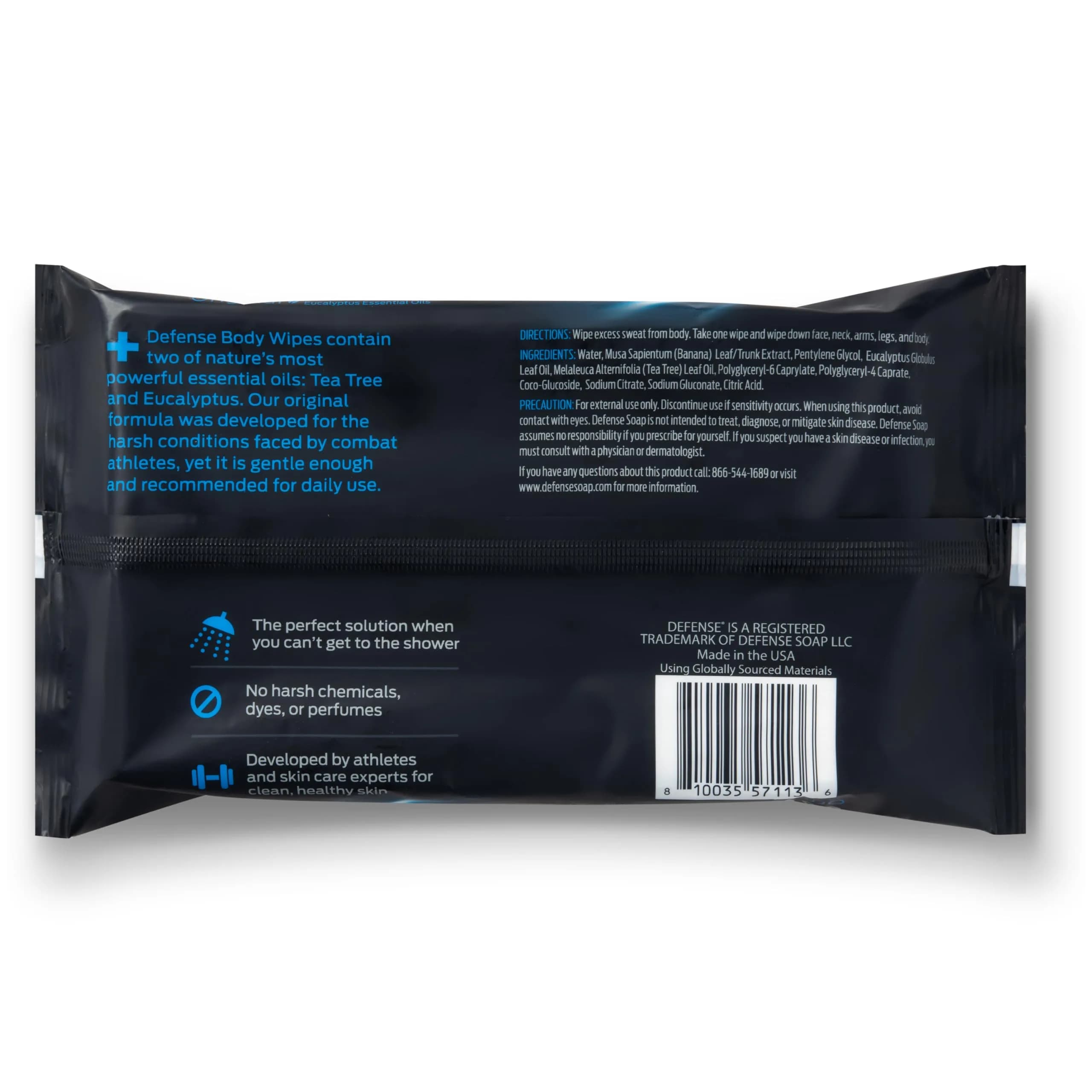 Defense Soap All Natural Body Wipes with Tea Tree Oil, 120 Count (3 Pack, 9x7 inch) | Clinically Proven Natural Ingredient for Active Lifestyles - view 7