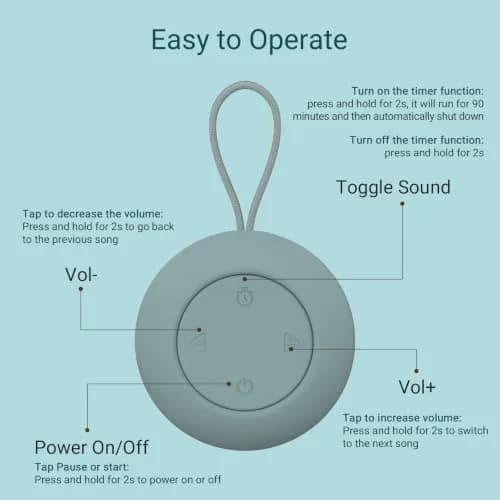jaroco Portable Baby Sound Machine Slate | 20 Soothing Sounds, 15-Hour Battery Life | USB-C Rechargeable thumbnail 7