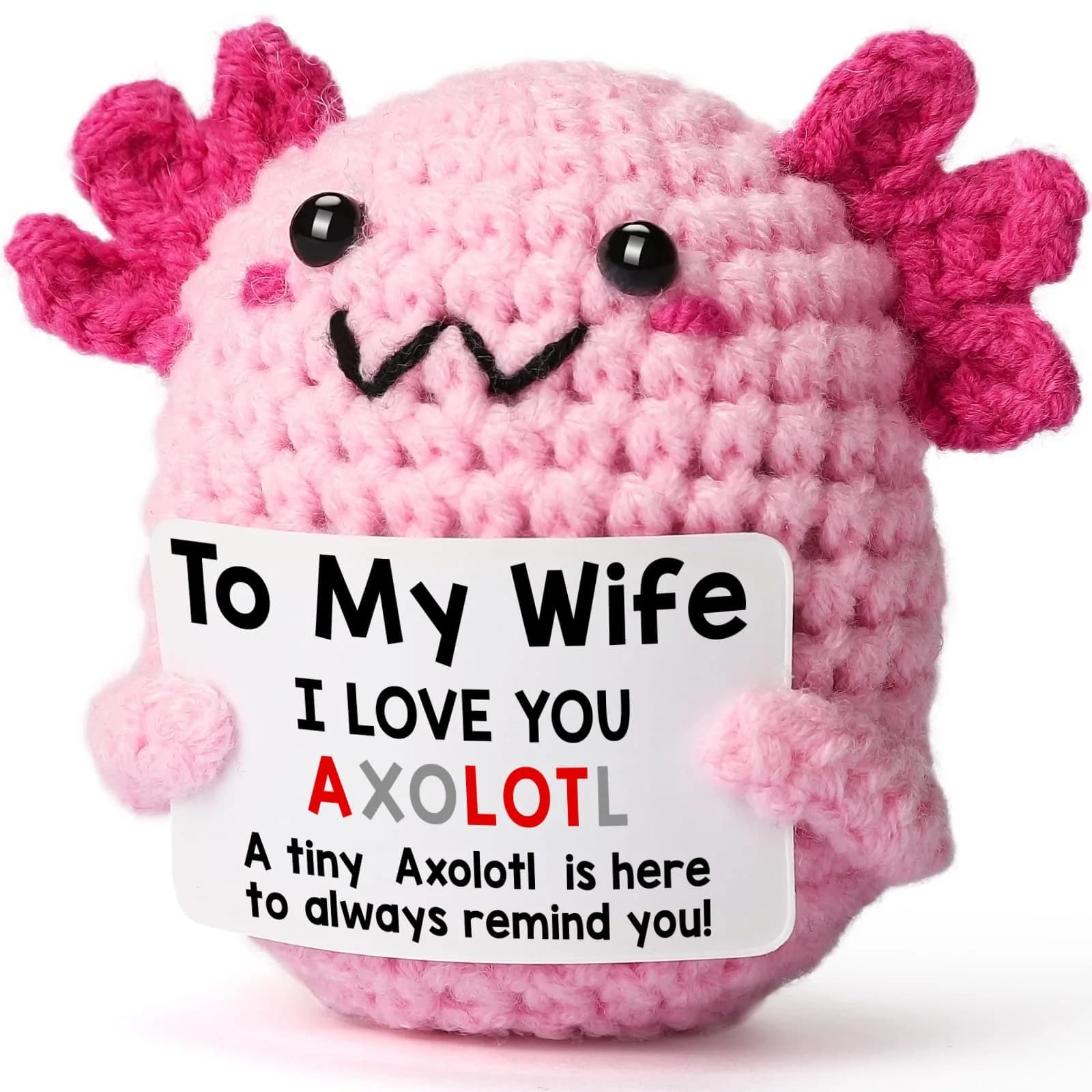 WEYON Handmade Crochet Wolf Plush Gift for Dad | 2-3 inches (5-7.6 cm) — Wife