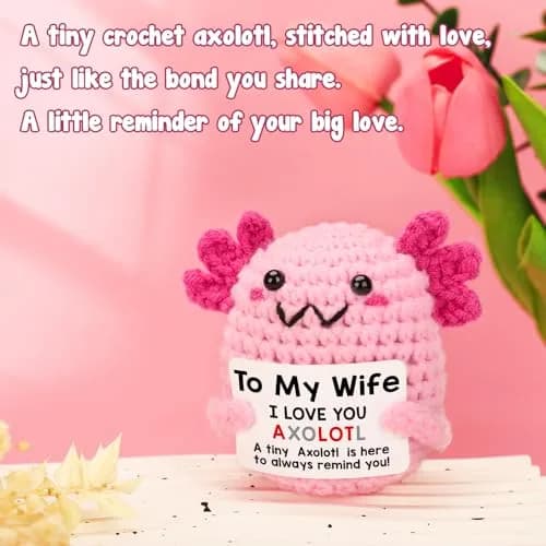 WEYON Mini Crochet Axolotl 8.9cm (3.5 inches) | "Wife" Style Romantic Gift thumbnail 4
