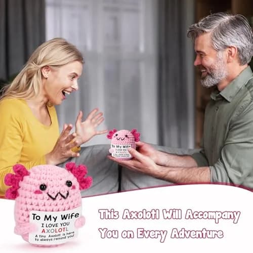 WEYON Mini Crochet Axolotl 8.9cm (3.5 inches) | "Wife" Style Romantic Gift thumbnail 5