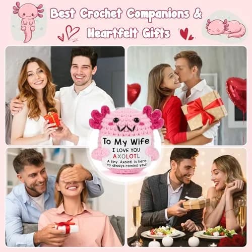 WEYON Mini Crochet Axolotl 8.9cm (3.5 inches) | "Wife" Style Romantic Gift thumbnail 6