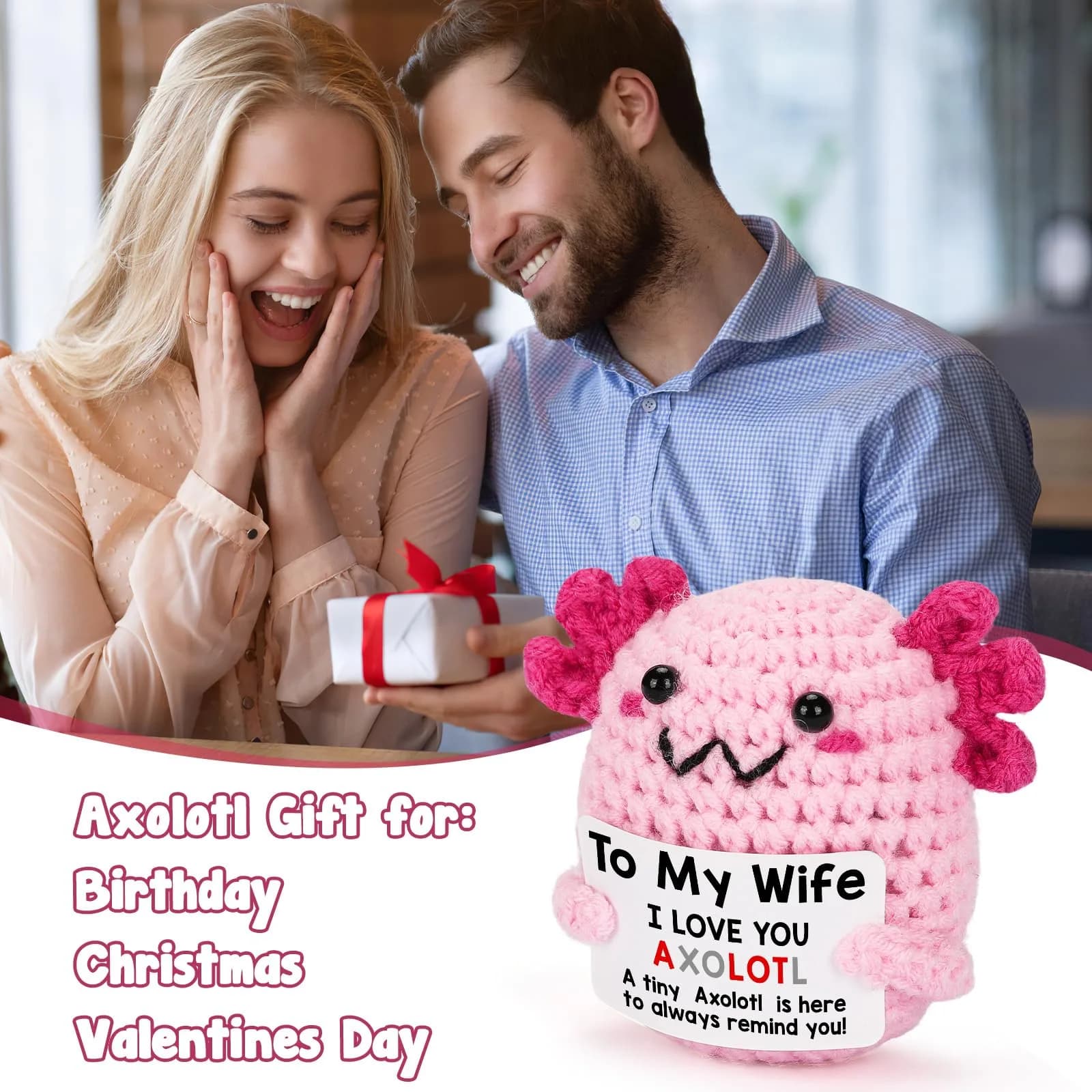 WEYON Mini Crochet Axolotl 8.9cm (3.5 inches) | "Wife" Style Romantic Gift - view 7