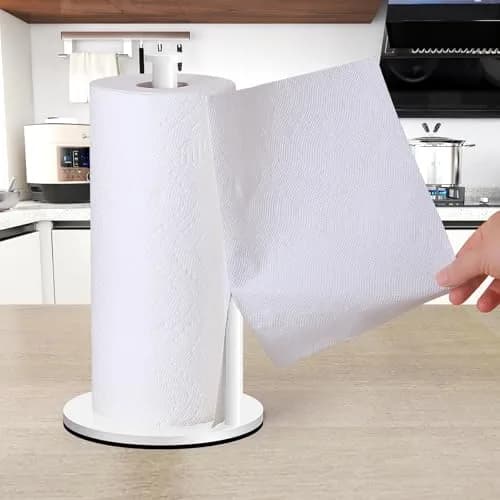 OBODING White Paper Towel Holder Countertop | Stainless Steel Kitchen Organizer with Side Bar (12.2" H x 6.7" W) thumbnail 5