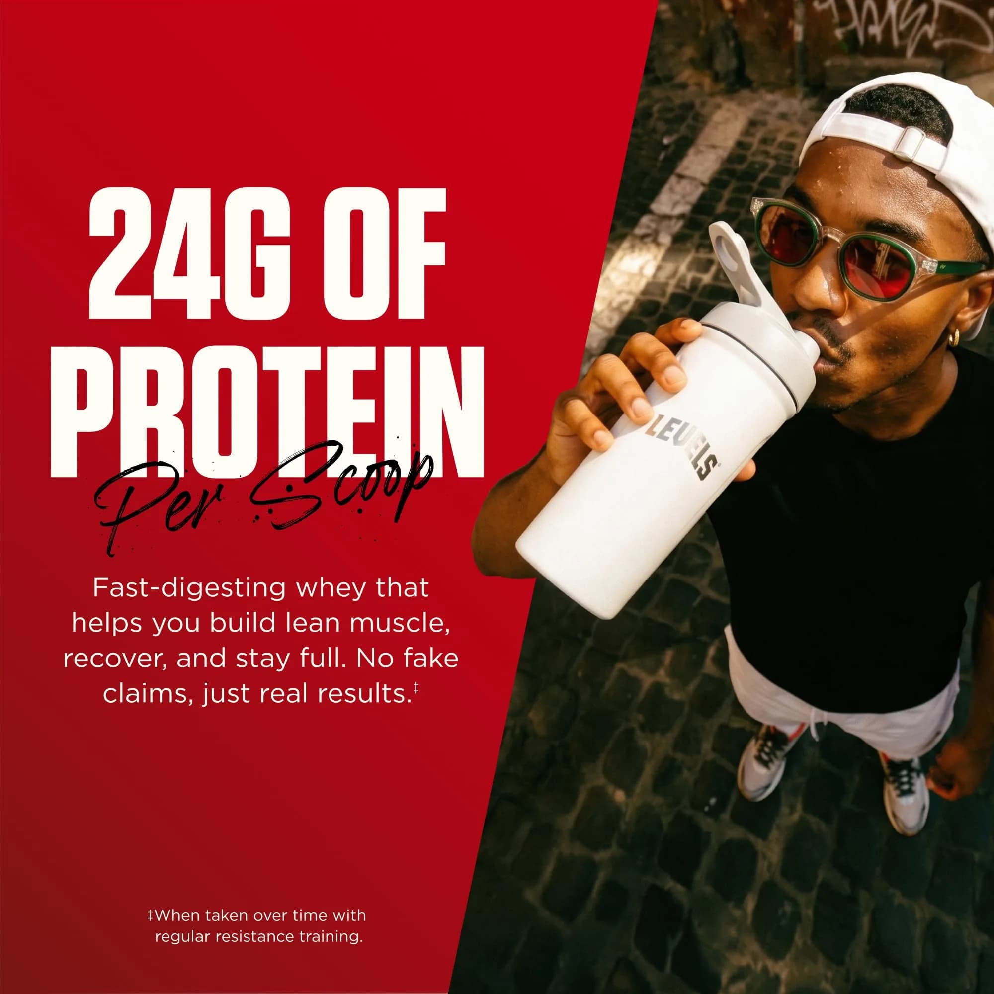 Levels Nutrition Strawberry Grass Fed Whey Protein Powder | 24g Protein, 5.4g BCAAs, No Artificials - view 5