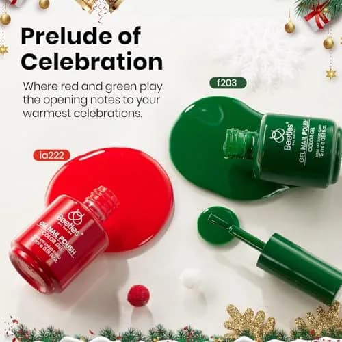 Beetles Gel Polish Red Green Set Prelude of Celebration 15ml (0.51 Fl Oz) | Cruelty-Free, Long-Lasting Gel Nail Polish thumbnail 6
