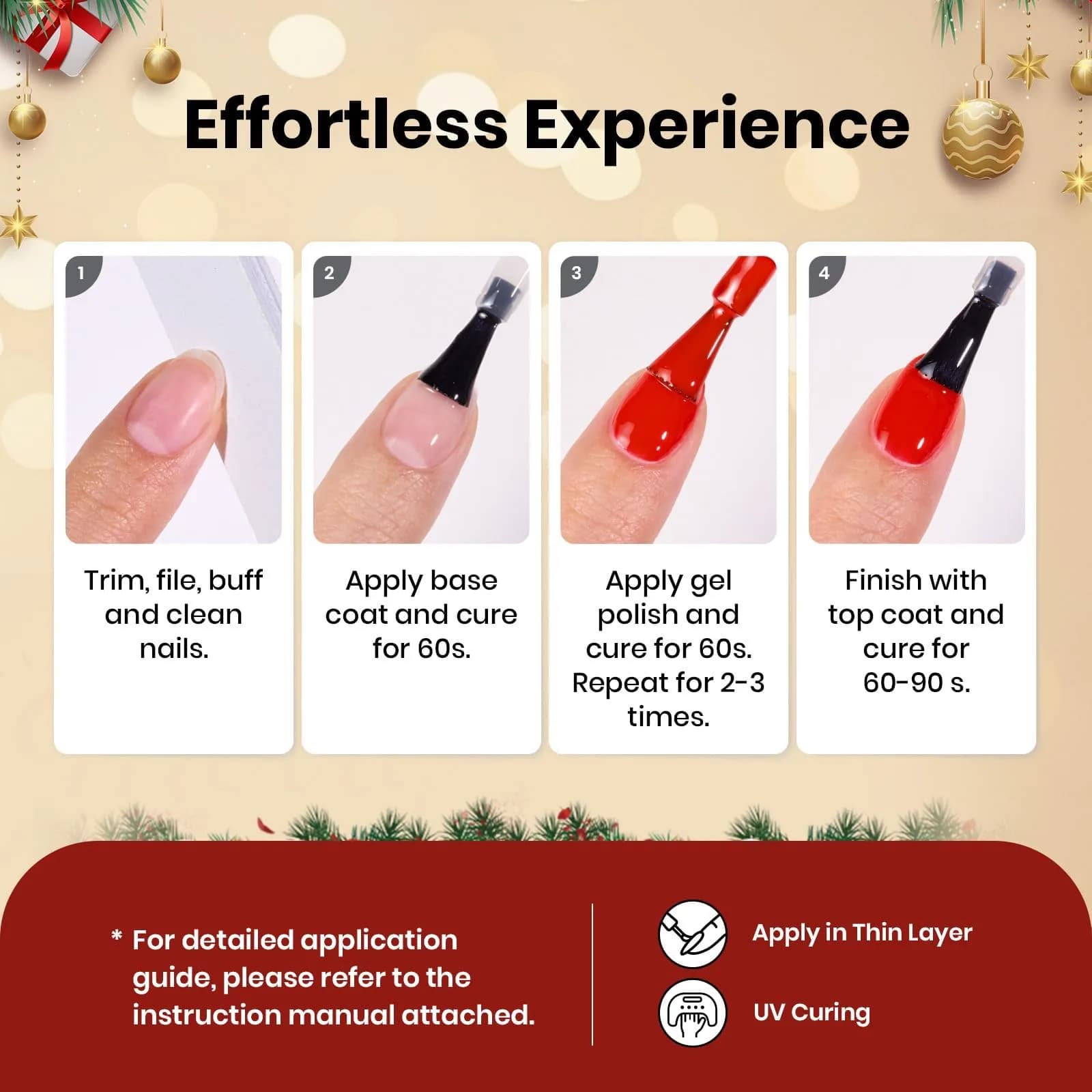 Beetles Gel Polish Red Green Set Prelude of Celebration 15ml (0.51 Fl Oz) | Cruelty-Free, Long-Lasting Gel Nail Polish - view 7