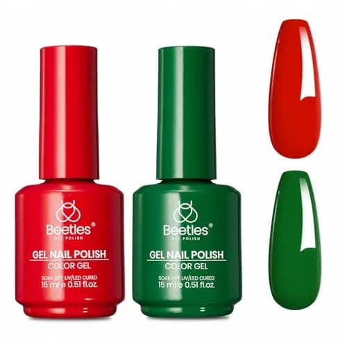 Beetles Gel Polish Red Green Set Prelude of Celebration 15ml (0.51 Fl Oz) | Cruelty-Free, Long-Lasting Gel Nail Polish thumbnail 1