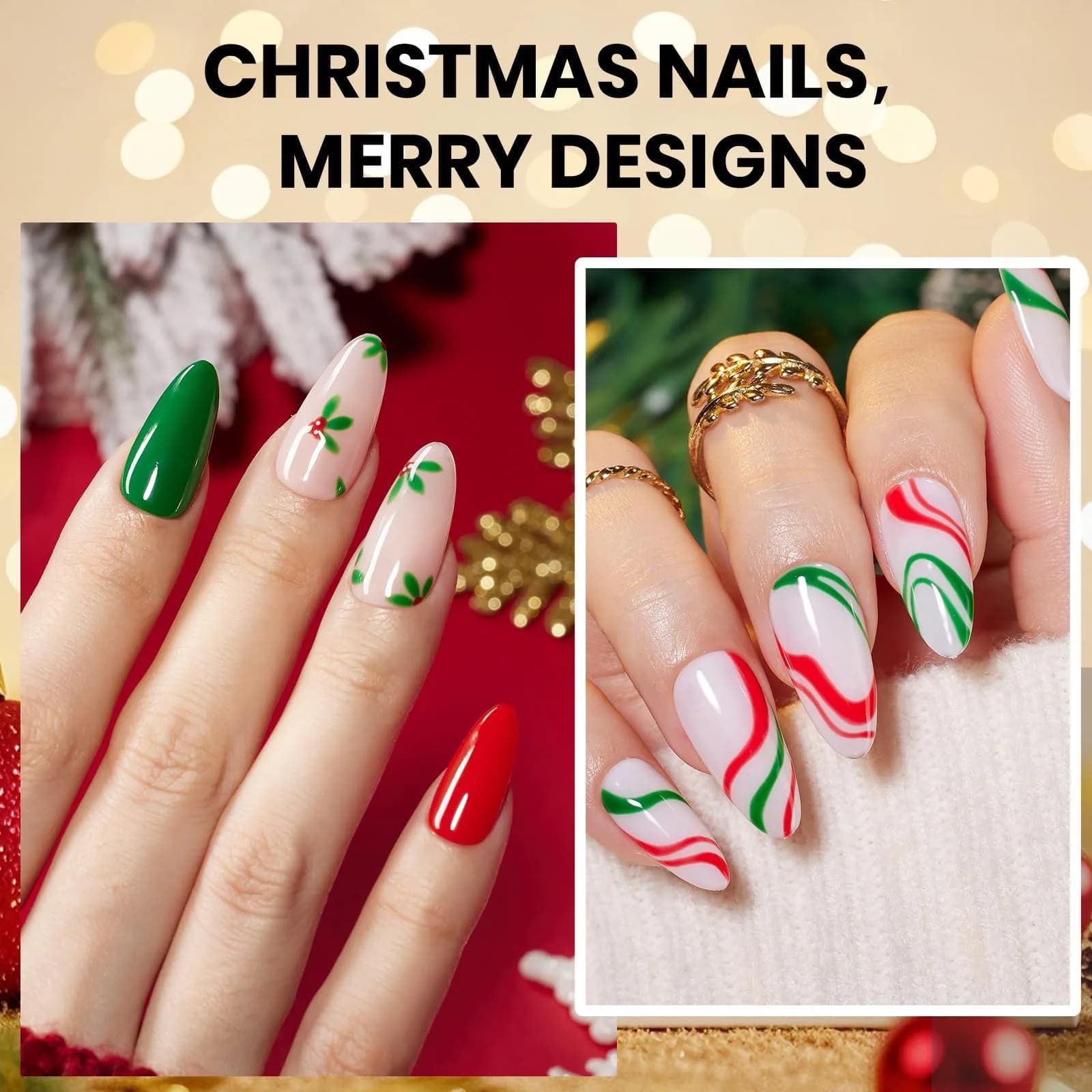 Beetles Gel Polish Red Green Set Prelude of Celebration 15ml (0.51 Fl Oz) | Cruelty-Free, Long-Lasting Gel Nail Polish - view 4