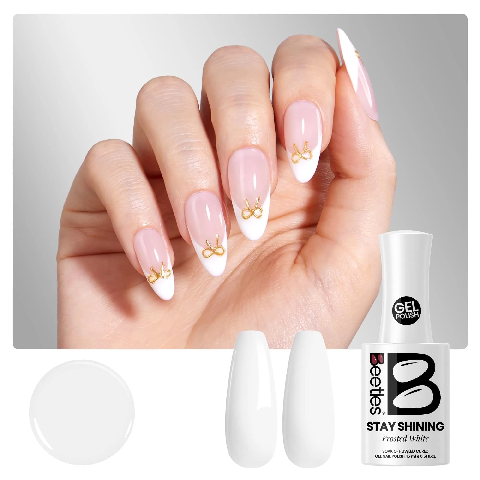 Beetles Stay Shining Silver Cat Eye Gel Nail Polish 15ml (0.5 Fl Oz) | UV/LED Cure, 28-Day Wear - view 8