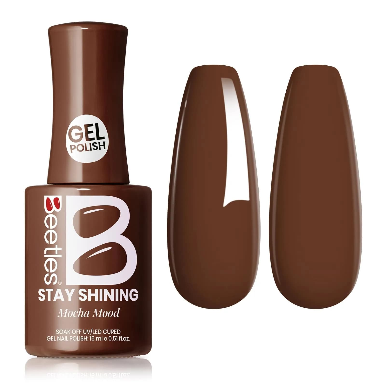 Beetles Gel Polish Mocha Mood 15ml (0.51 Fl Oz) | Salon-Quality Brown Gel Nail Polish for DIY & Professionals — B - Creme Pink | Mocha Mood