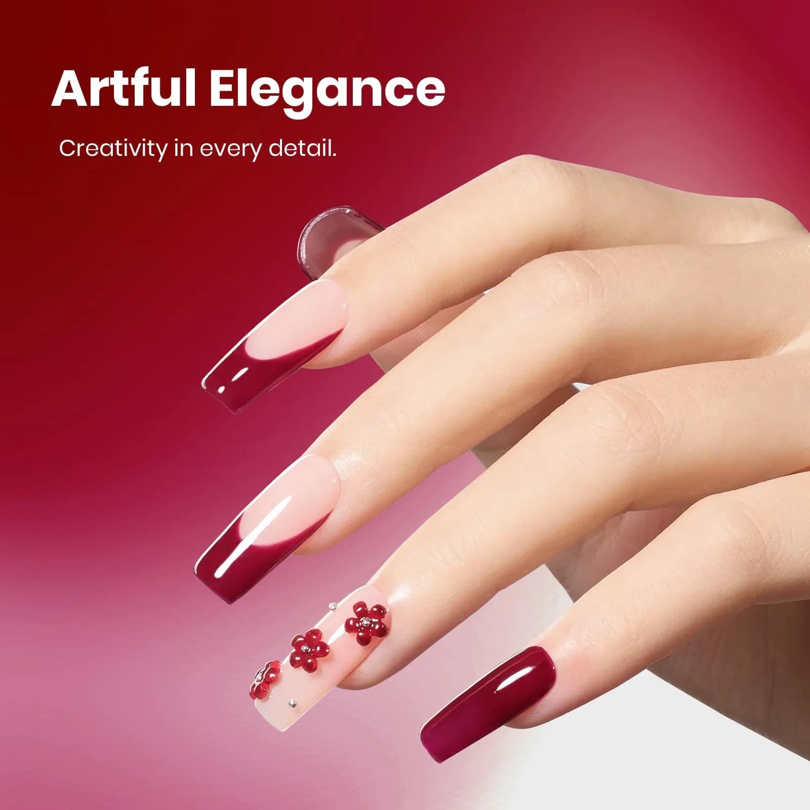 Beetles Gel Polish Burgundy Bliss 15ml (0.51 Fl Oz) | Salon Quality Soak-Off UV/LED Gel Nail Polish - view 6