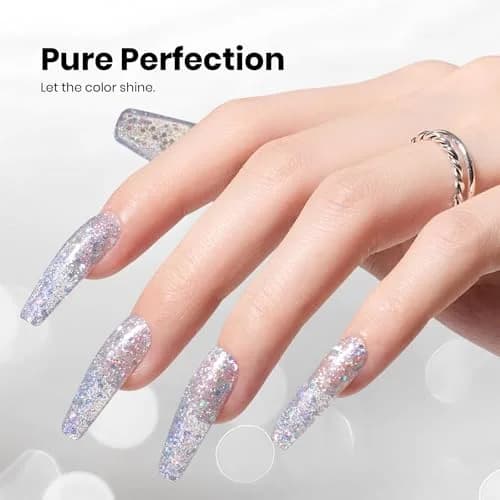 Beetles Glitter Gel Nail Polish, 0.51 fl oz (15ml) Diamond-Shine Holographic Stardust | UV/LED Cure thumbnail 4