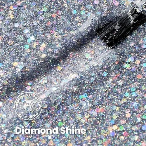 Beetles Glitter Gel Nail Polish, 0.51 fl oz (15ml) Diamond-Shine Holographic Stardust | UV/LED Cure thumbnail 2