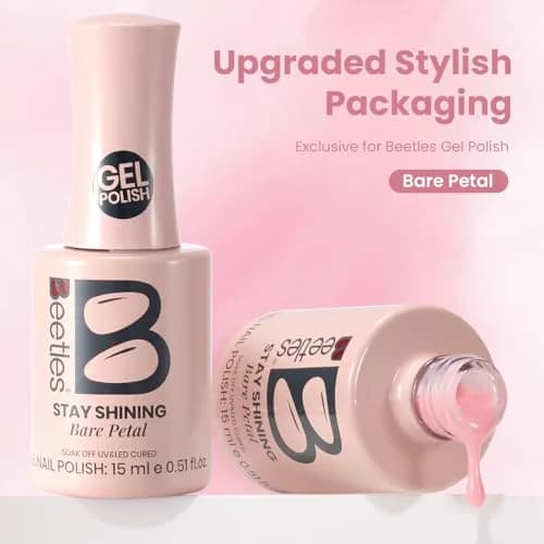 Beetles Gel Nail Polish Bare Petal Nude Jelly 15ml (0.51 Fl Oz) | 10-Free Formula for Long-Lasting Shine thumbnail 6