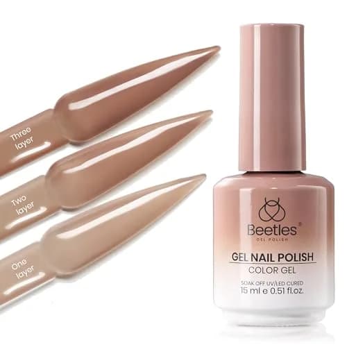 Beetles Gel Nail Polish Natural Nude Jelly Sheer Soft Brew, 15ml (0.5 Fl Oz) | Soak Off UV LED Manicure - main product image