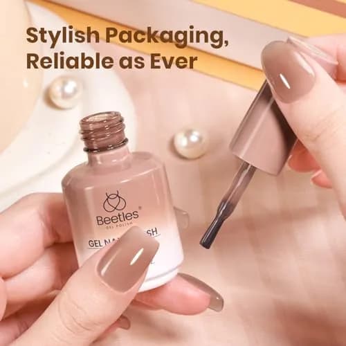 Beetles Gel Nail Polish Natural Nude Jelly Sheer Soft Brew, 15ml (0.5 Fl Oz) | Soak Off UV LED Manicure thumbnail 4