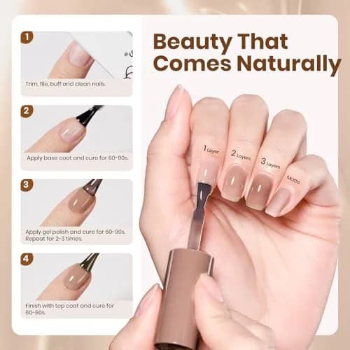 Beetles Gel Nail Polish Natural Nude Jelly Sheer Soft Brew, 15ml (0.5 Fl Oz) | Soak Off UV LED Manicure thumbnail 7