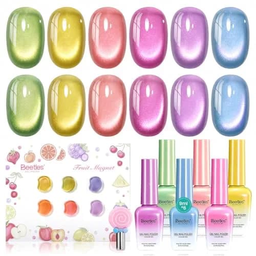 beetles Gel Polish Fruit Magnet Cat Eye Set 6 Colors | Long-Lasting Glossy UV/LED Cure thumbnail 1