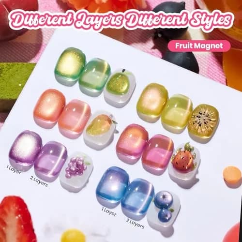 beetles Gel Polish Fruit Magnet Cat Eye Set 6 Colors | Long-Lasting Glossy UV/LED Cure thumbnail 2