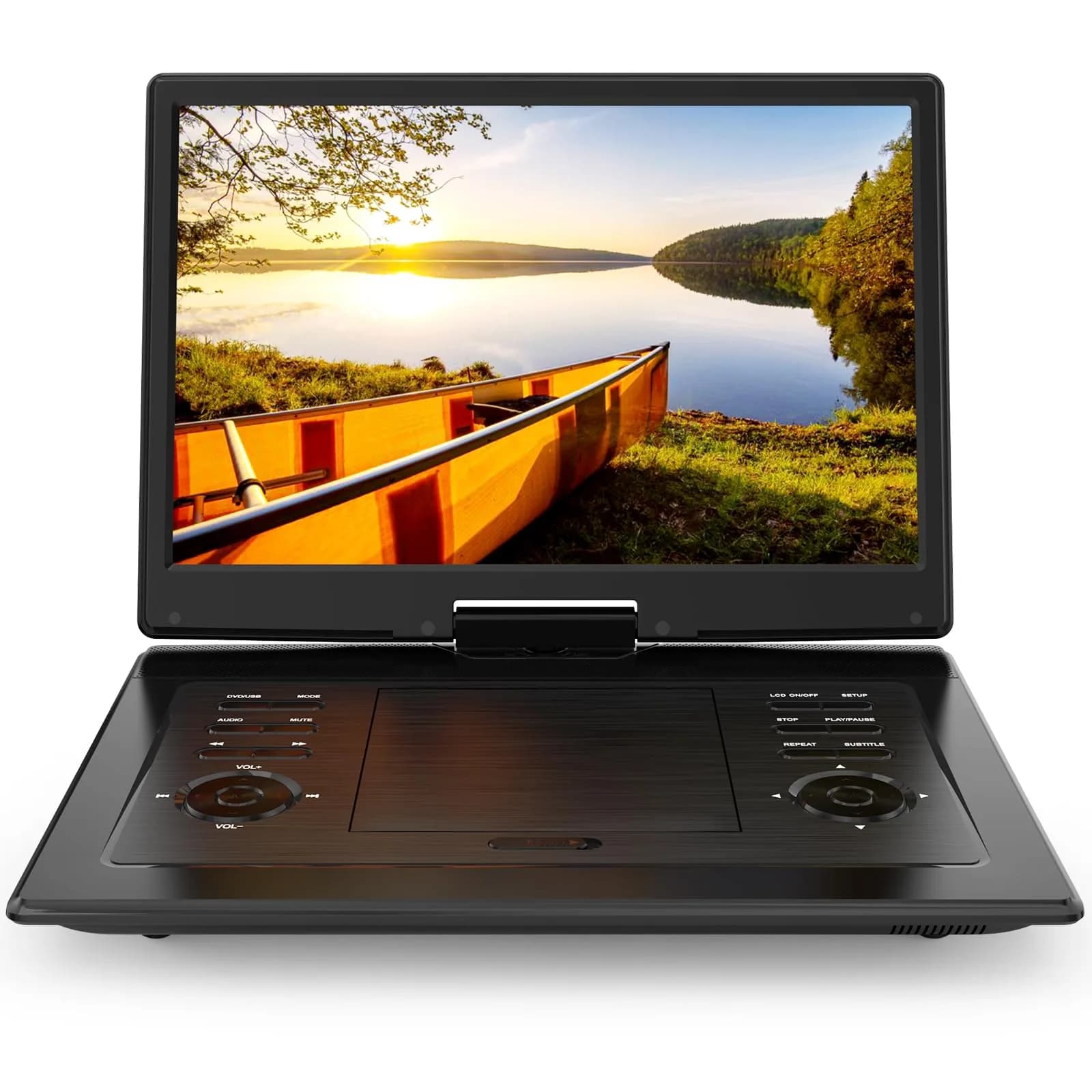 PJGCWB 17.9" Portable DVD Player with 15.6" Swivel HD Screen & 5-Hour Battery | Car DVD Player for Kids with Dual Speakers & Remote