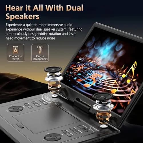 PJGCWB 17.9" Portable DVD Player with 15.6" Swivel HD Screen & 5-Hour Battery | Car DVD Player for Kids with Dual Speakers & Remote thumbnail 2