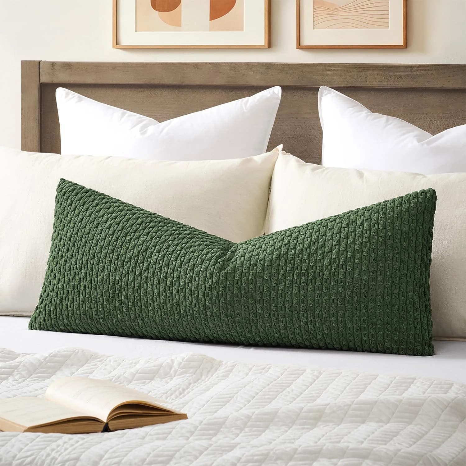 K KEVIN TEXTILE Corduroy Lumbar Pillow Cover 36" x 14" | Soft, Durable & Stylish for Home & Bedroom