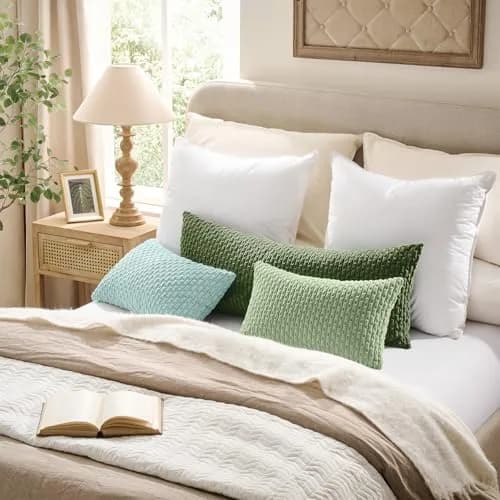 K KEVIN TEXTILE Soft Corduroy Lumbar Pillow Cover 14x24 inches (35x60 cm) | Boho Stripe Decorative Accent thumbnail 5