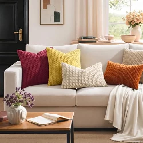 K KEVIN TEXTILE Soft Corduroy Lumbar Pillow Cover 24"x14" | Modern Boho Decor (70-120 chars) thumbnail 6