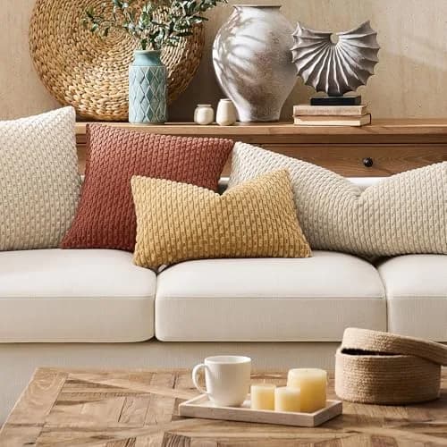 K KEVIN TEXTILE Soft Corduroy Lumbar Pillow Cover 24"x14" | Modern Boho Decor (70-120 chars) thumbnail 7