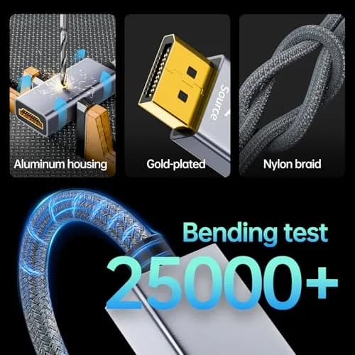 AGFINEST Active DisplayPort to HDMI Adapter 4K@60Hz (15.6 cm) | Stable Signal Conversion for PC, Laptop, Monitor, TV thumbnail 6