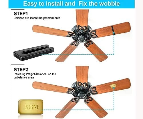 HFYHWT Ceiling Fan Balancing Kit with 10 Clips & 30 Metal Weights | 40-Piece Set for Wobble Reduction thumbnail 5
