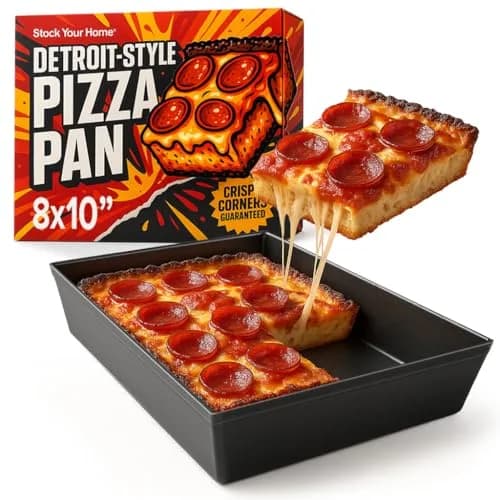 Stock Your Home 8x10 Detroit Style Pizza Pan – Non-Stick Deep Dish Aluminum Pan for Focaccia, Sicilian Bread, Brownies & Chicago-Style Pizza thumbnail 1