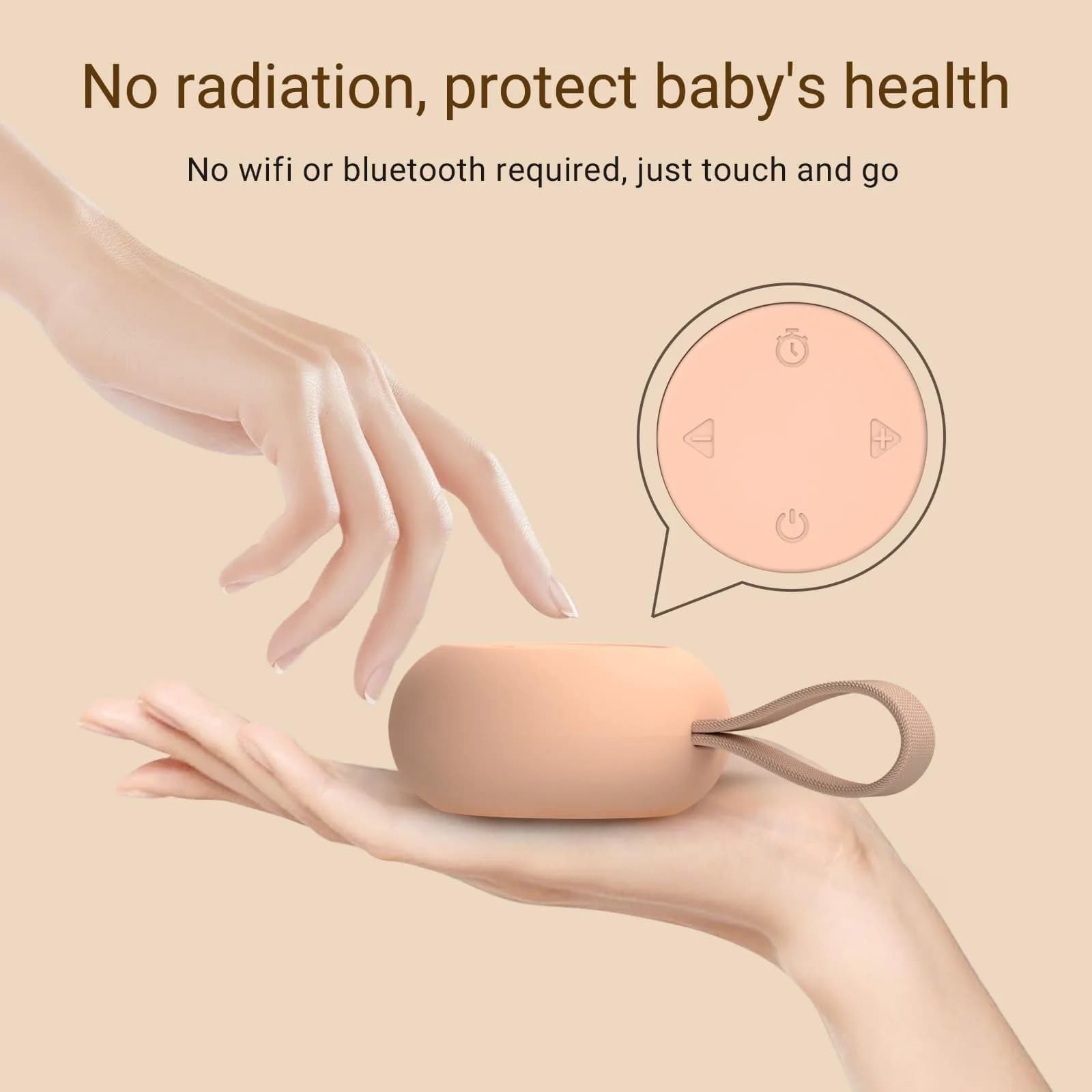 jaroco Portable Baby Sound Machine in Peach - 12 Soothing Sounds & 15-Hour Battery for Travel Sleep - view 5