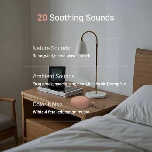 jaroco Portable Baby Sound Machine & Essentials for Babies & Kids-Peach | 20 Soothing Sounds, 15-Hour Battery Life, USB-C Rechargeable thumbnail 2