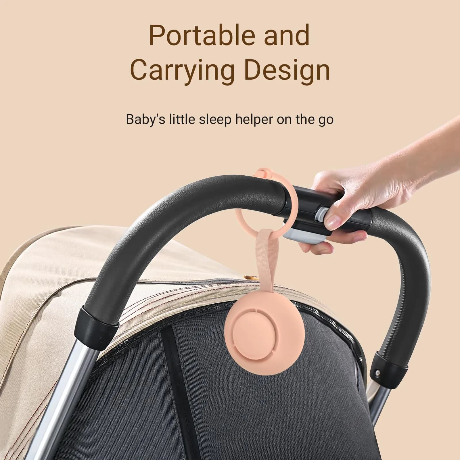 jaroco Portable Baby Sound Machine in Peach - 12 Soothing Sounds & 15-Hour Battery for Travel Sleep - view 4