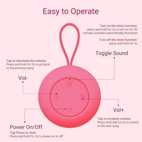 jaroco Portable Baby Sound Machine Rose | 15-Hour Battery Life, 20 Sounds, USB-C Rechargeable thumbnail 7