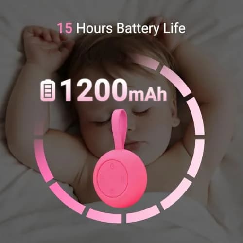 jaroco Portable Baby Sound Machine Rose | 15-Hour Battery Life, 20 Sounds, USB-C Rechargeable thumbnail 3