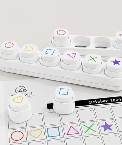 ZMLSED 6-in-1 Self-Inking Planner Stamp Set 10mm | Quick-Dry Ink for Bullet Journaling & Scrapbooking thumbnail 8